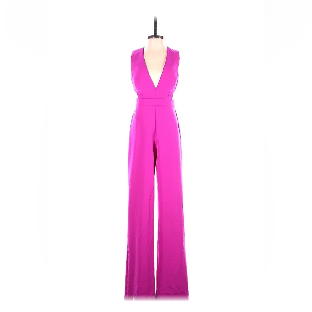 Aidan Mattox hot pink jumpsuit